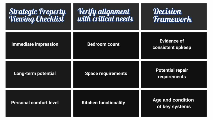 Verify alignment with critical needs - Bedroom count - Space requirements - Kitchen functionality - Storage capacity