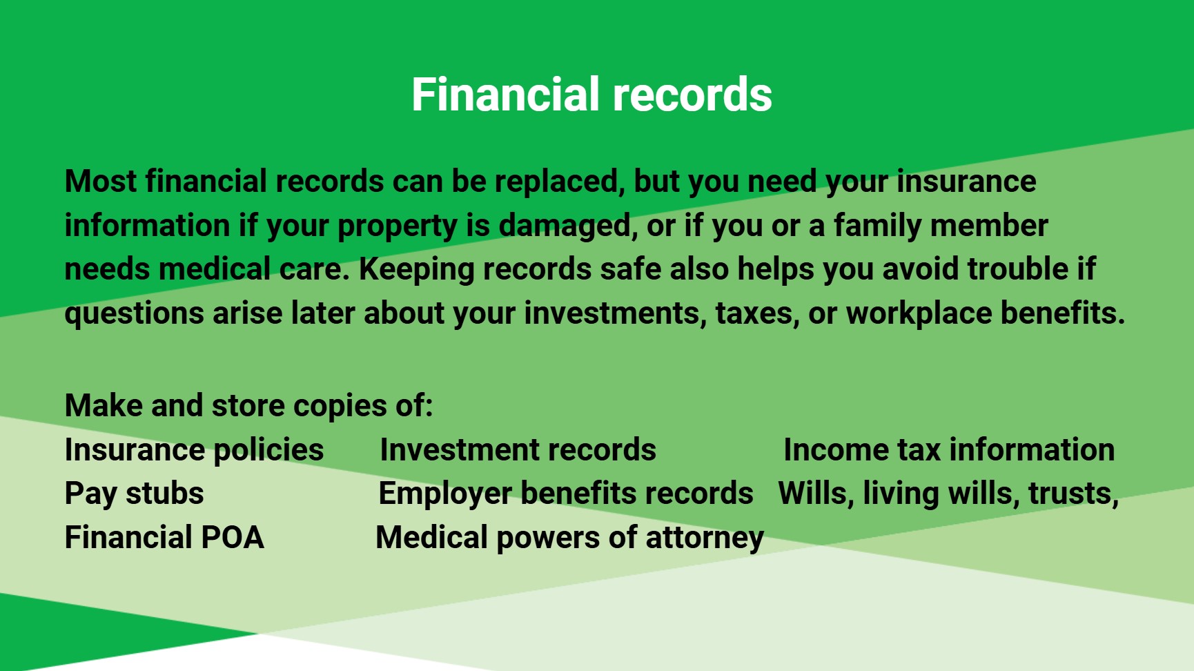 Financial records