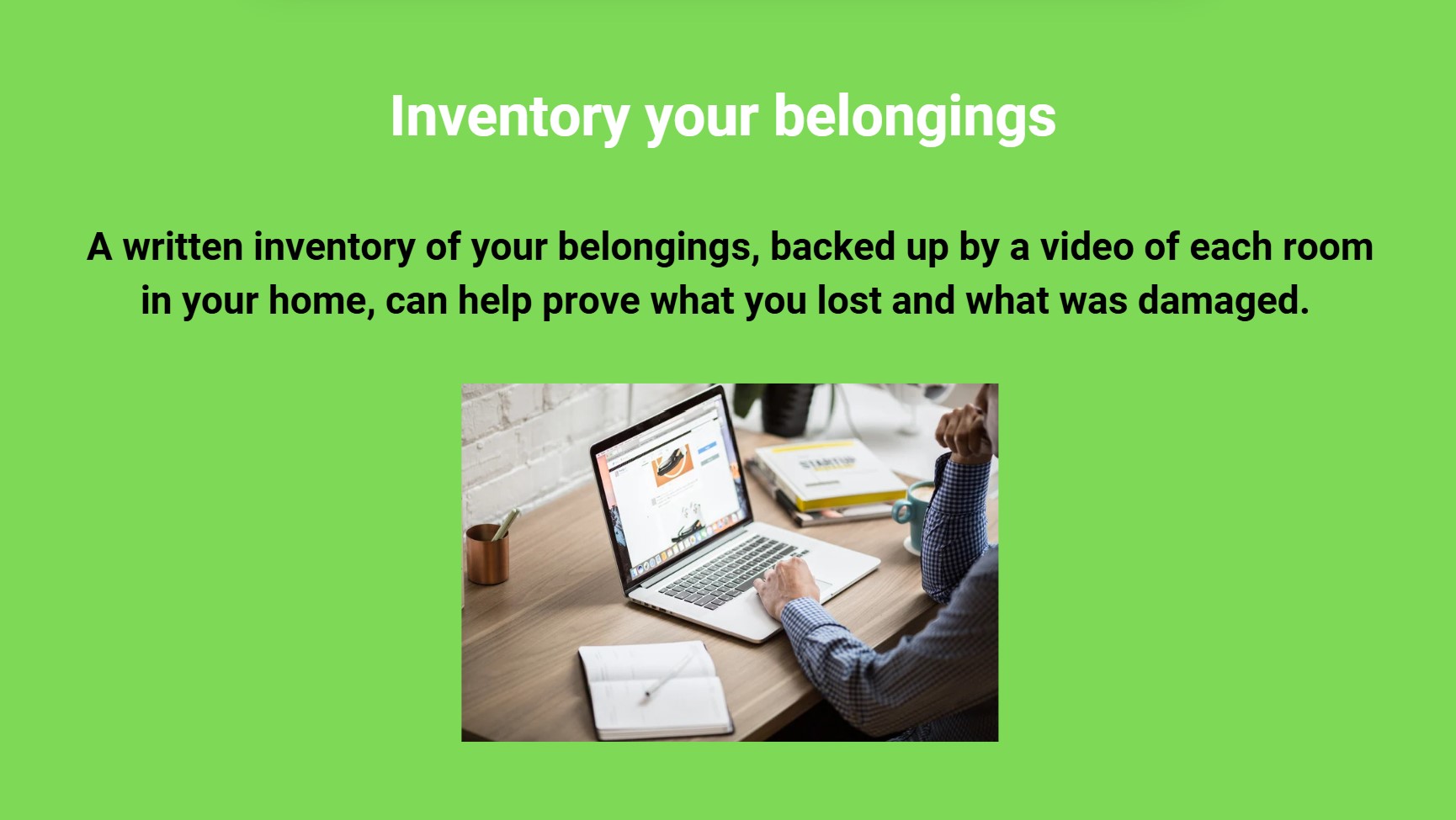 Inventory your belongings